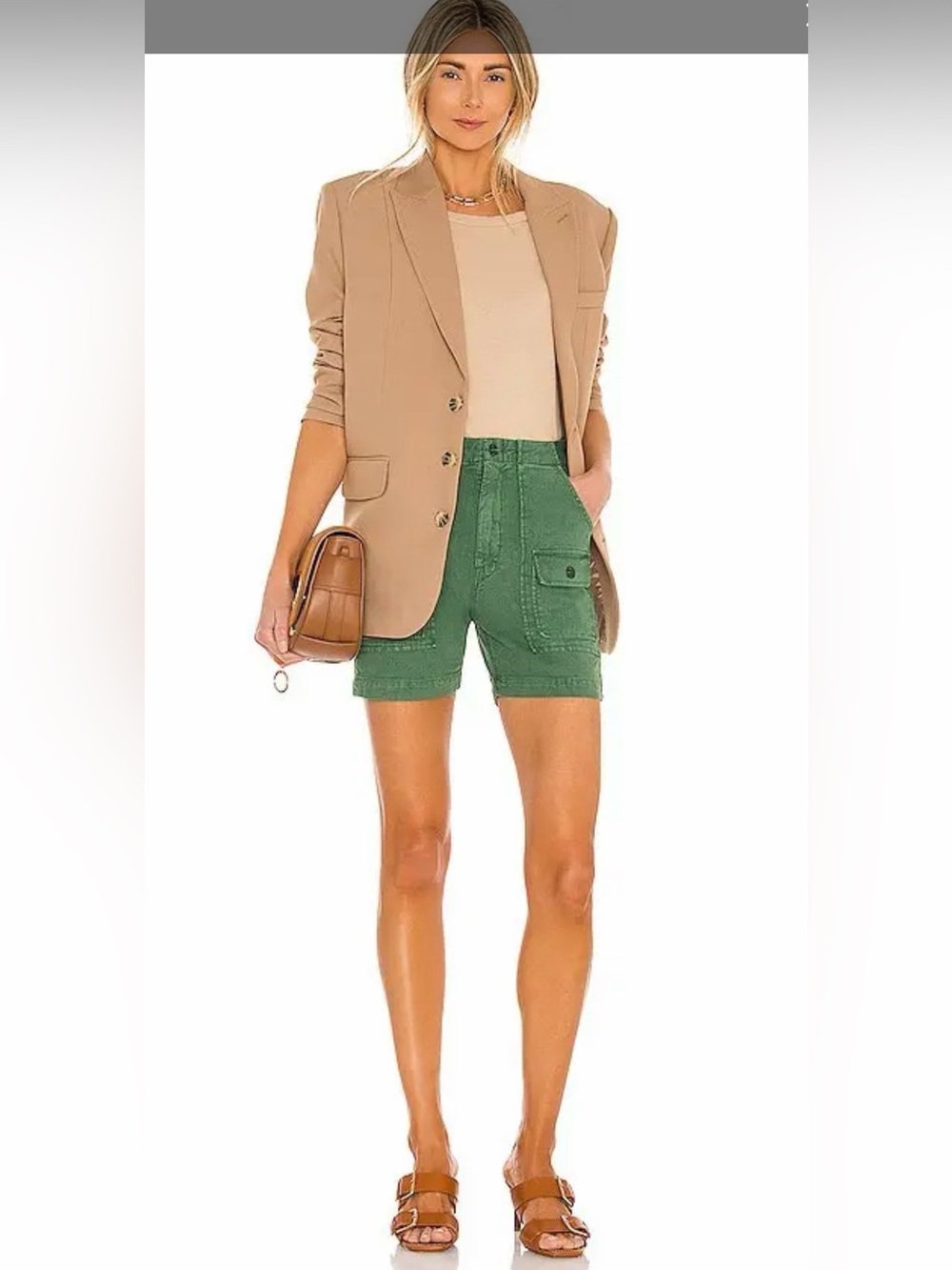 MOTHER Olive Green Utility Bermuda Shorts